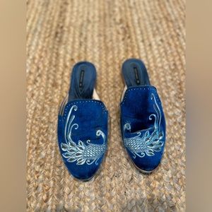 Zara Velvet Smoking Slip-Ons